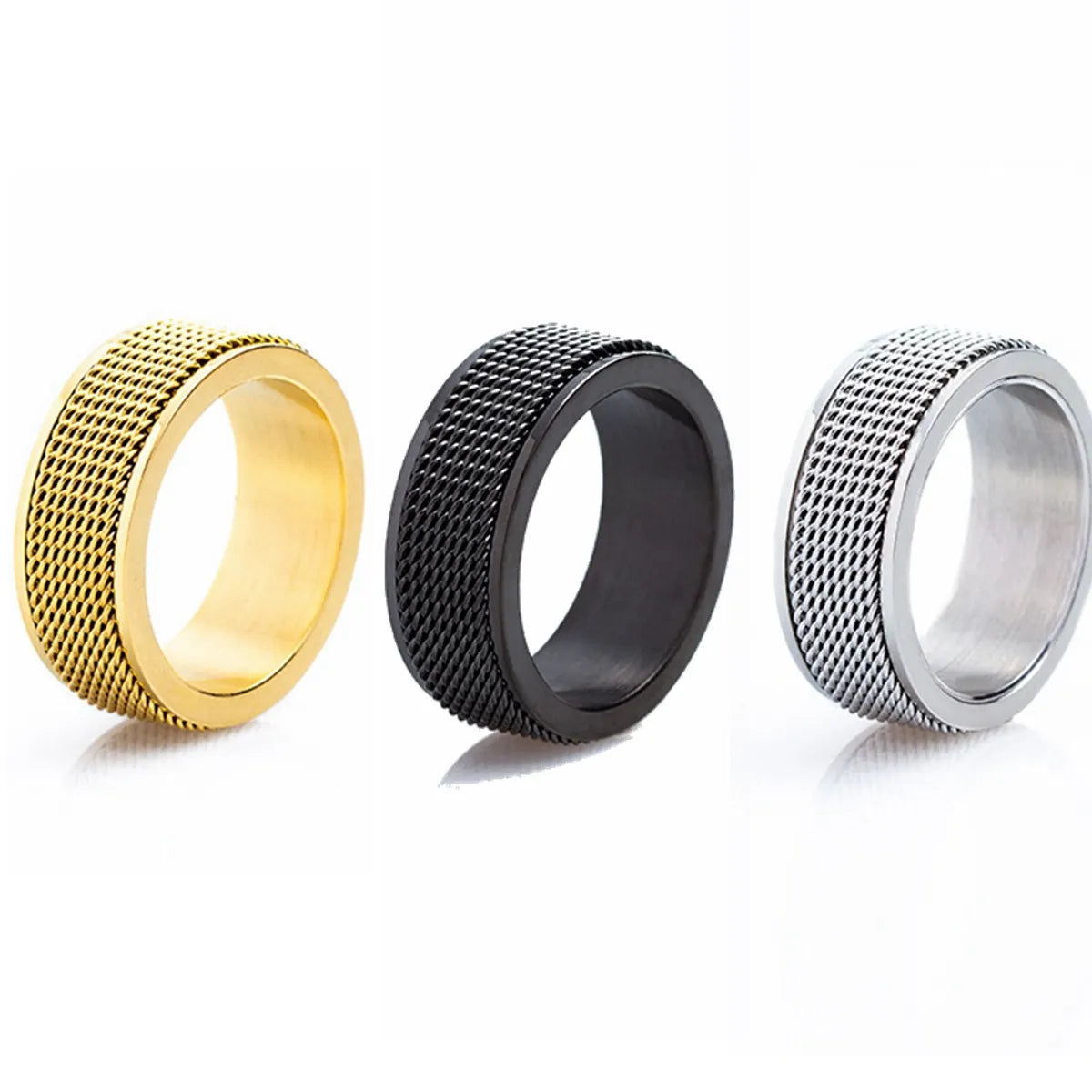 Basic Modern Style Geometric 304 Stainless Steel Plating Gold Plated Men'S Rings