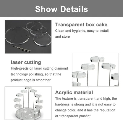 Basic Modern Style Round Arylic Jewelry Display Dessert Cake Display Stand Jewelry Rack