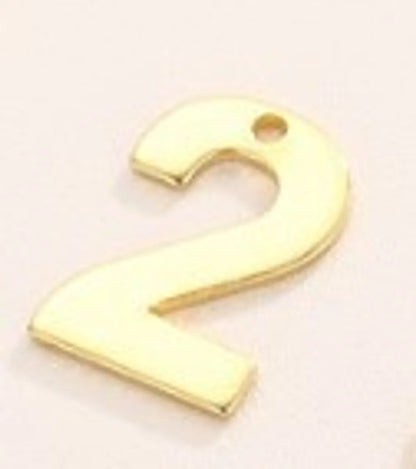 1 Piece Stainless Steel 18K Gold Plated Number