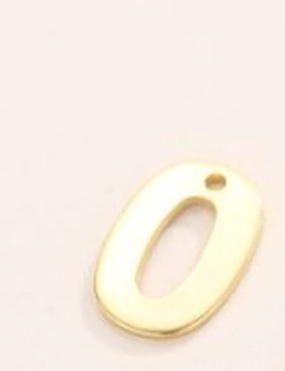 1 Piece Stainless Steel 18K Gold Plated Number