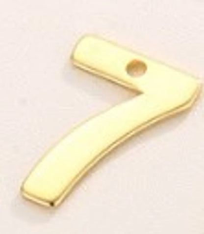 1 Piece Stainless Steel 18K Gold Plated Number