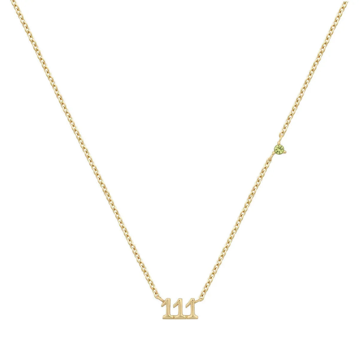 Basic Number Titanium Steel Plating 18k Gold Plated Necklace