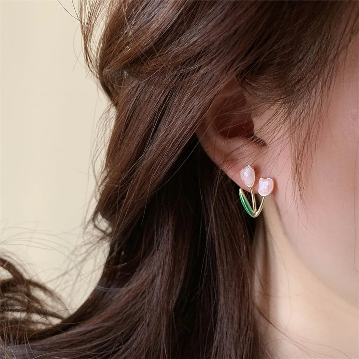 Basic Pastoral Flower Alloy Enamel Women'S Ear Studs