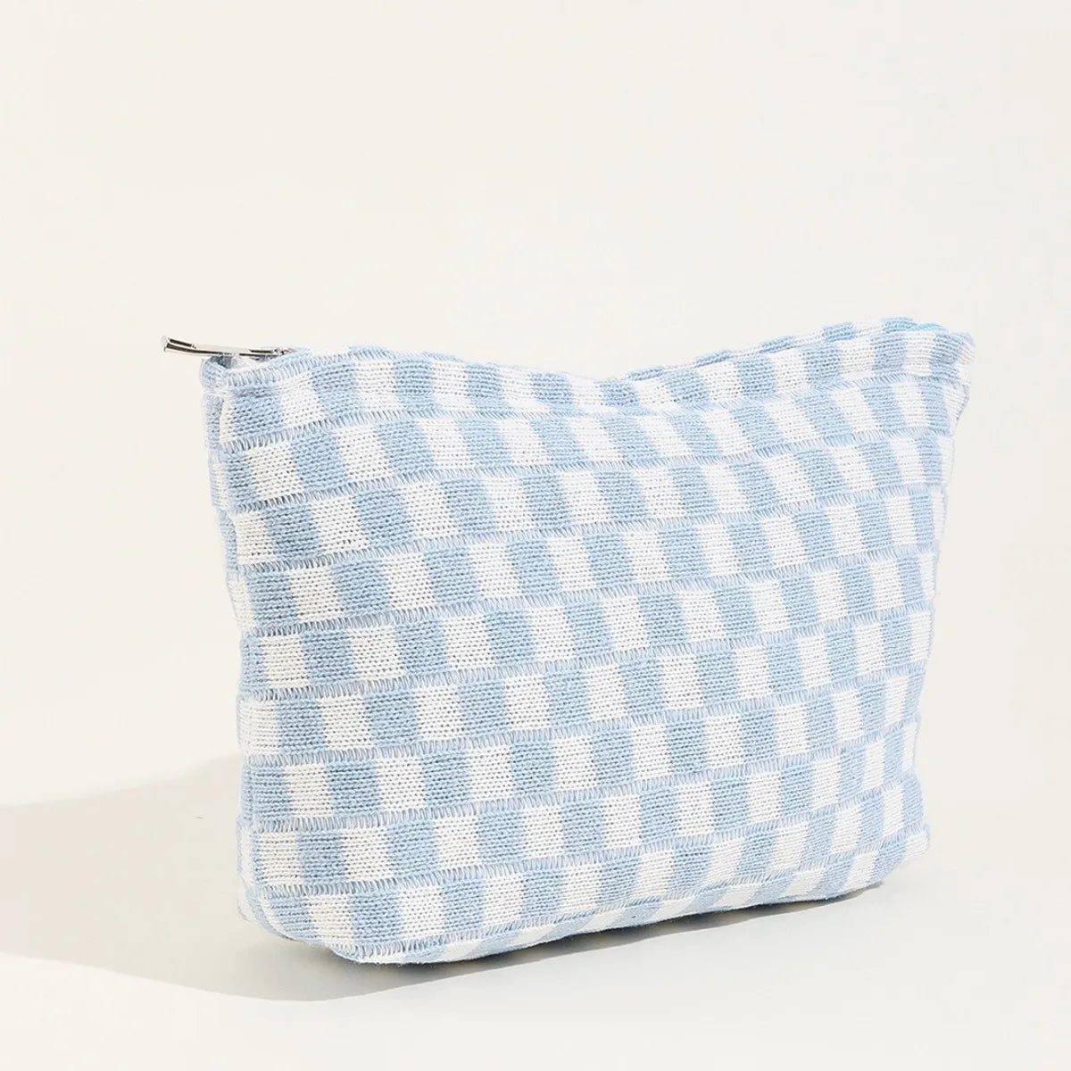 Basic Plaid Knit Square Makeup Bags