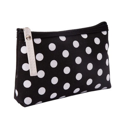 Basic Polka Dots Canvas Square Makeup Bags