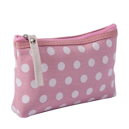 Basic Polka Dots Canvas Square Makeup Bags