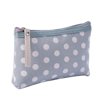 Basic Polka Dots Canvas Square Makeup Bags