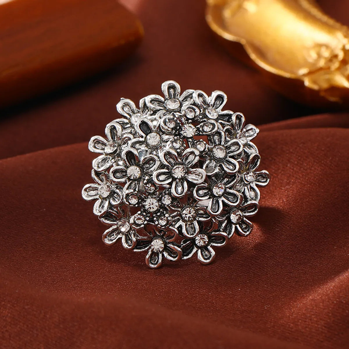 Basic Punk Classic Style Flower Alloy Women's Open Rings