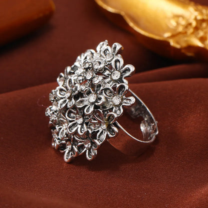 Basic Punk Classic Style Flower Alloy Women's Open Rings