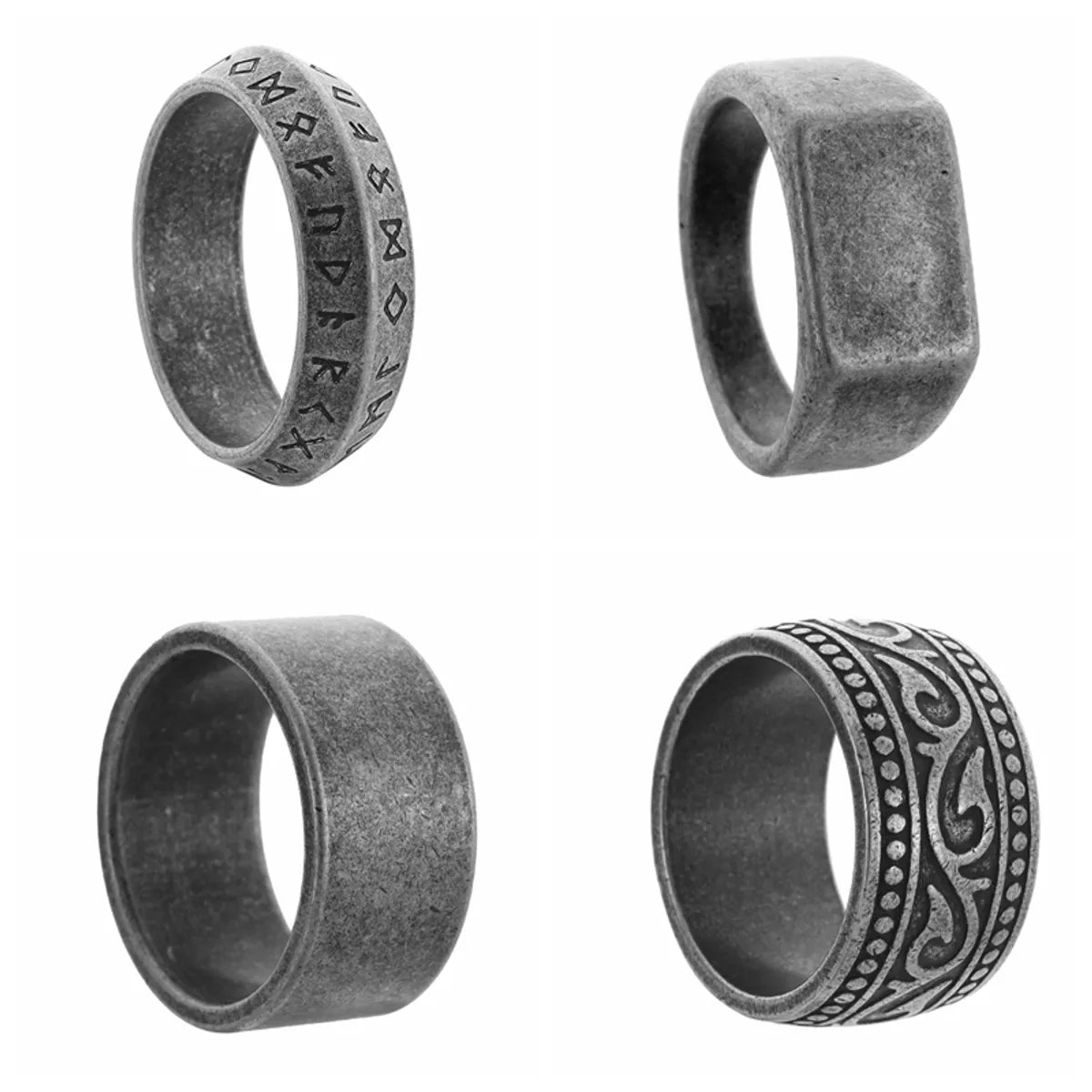 Basic Punk Classic Style Geometric 201 Stainless Steel Men'S Rings