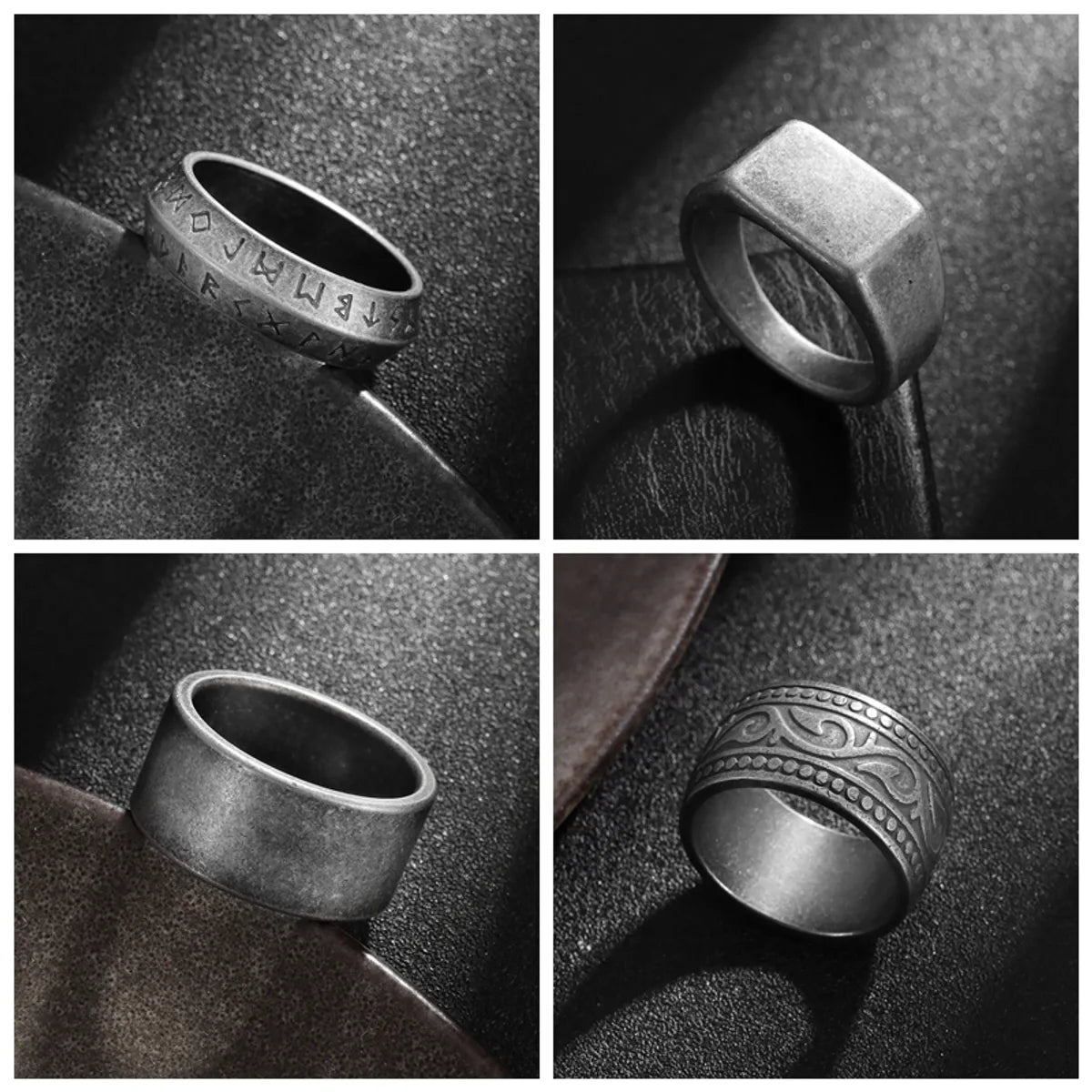 Basic Punk Classic Style Geometric 201 Stainless Steel Men'S Rings