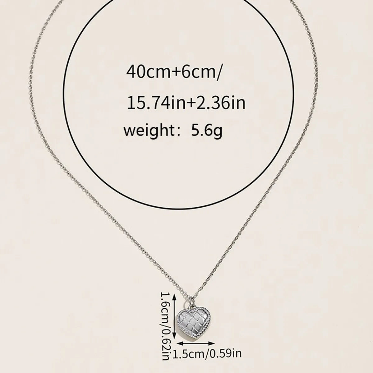 Wholesale Jewelry Basic Retro Classic Style Heart Shape 304 Stainless Steel Pendant Necklace