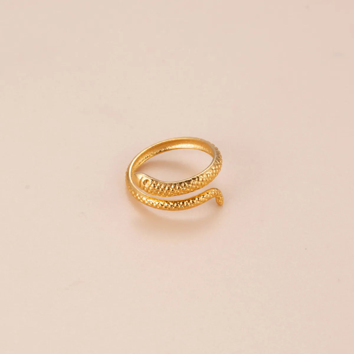 Basic Retro Gesture Heart Shape Snake Stainless Steel Criss Cross Plating 18k Gold Plated Open Ring