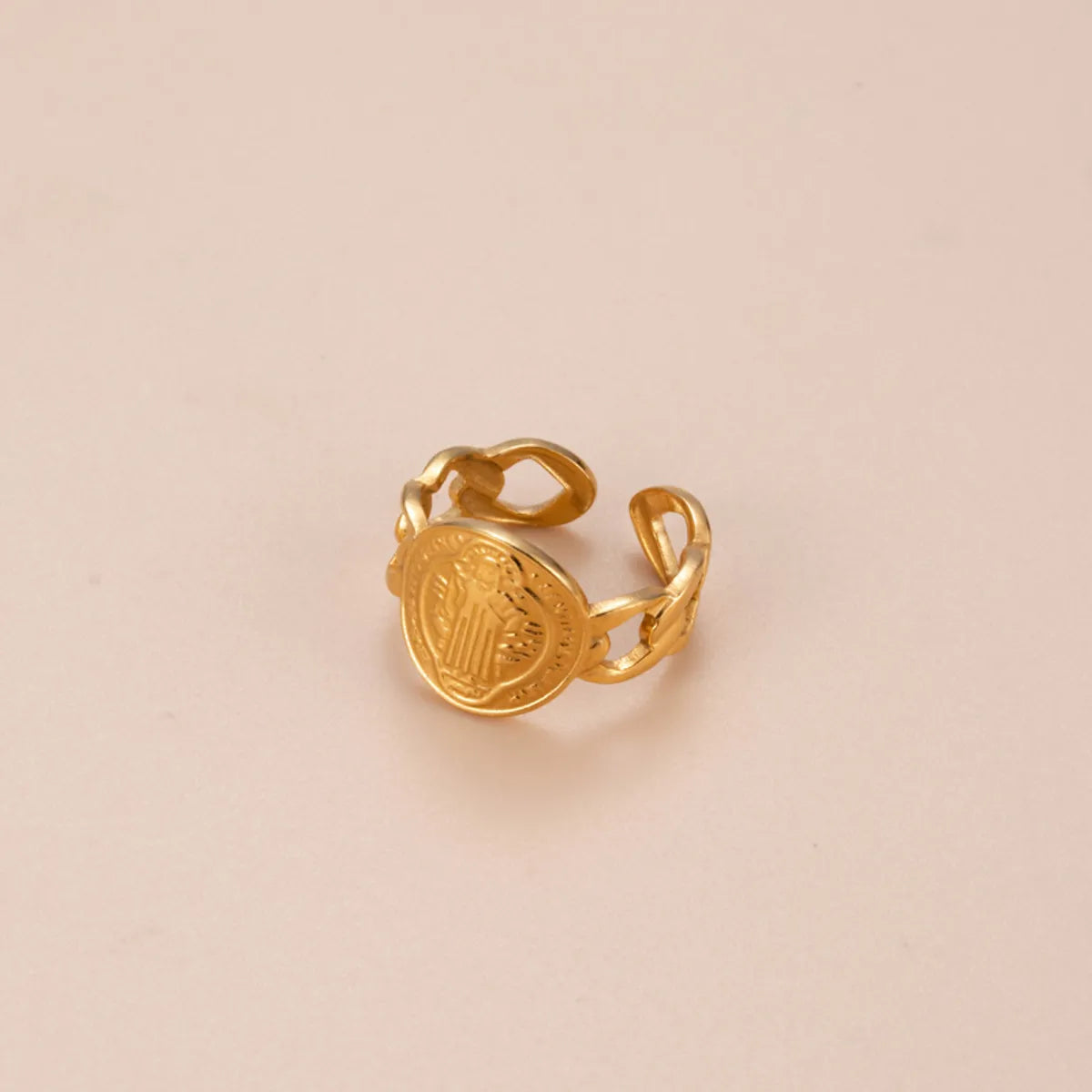 Basic Retro Gesture Heart Shape Snake Stainless Steel Criss Cross Plating 18k Gold Plated Open Ring