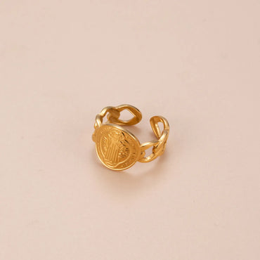 Basic Retro Gesture Heart Shape Snake Stainless Steel Criss Cross Plating 18k Gold Plated Open Ring