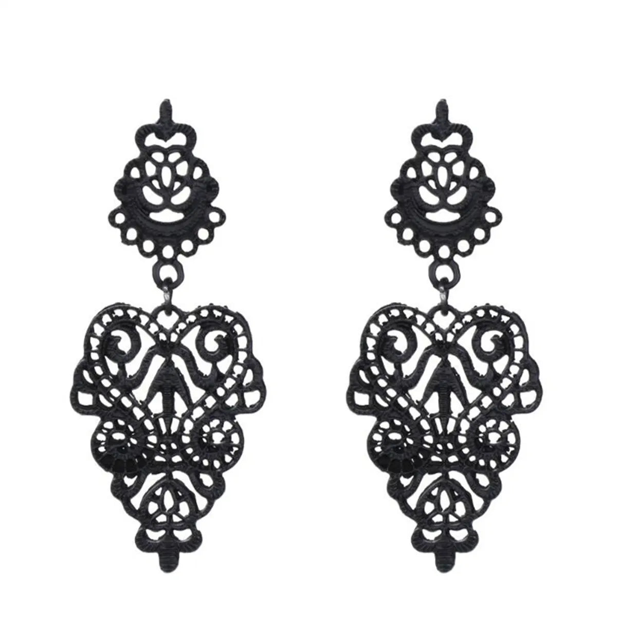 Basic Retro Leaves Alloy Hollow Out Women'S Drop Earrings