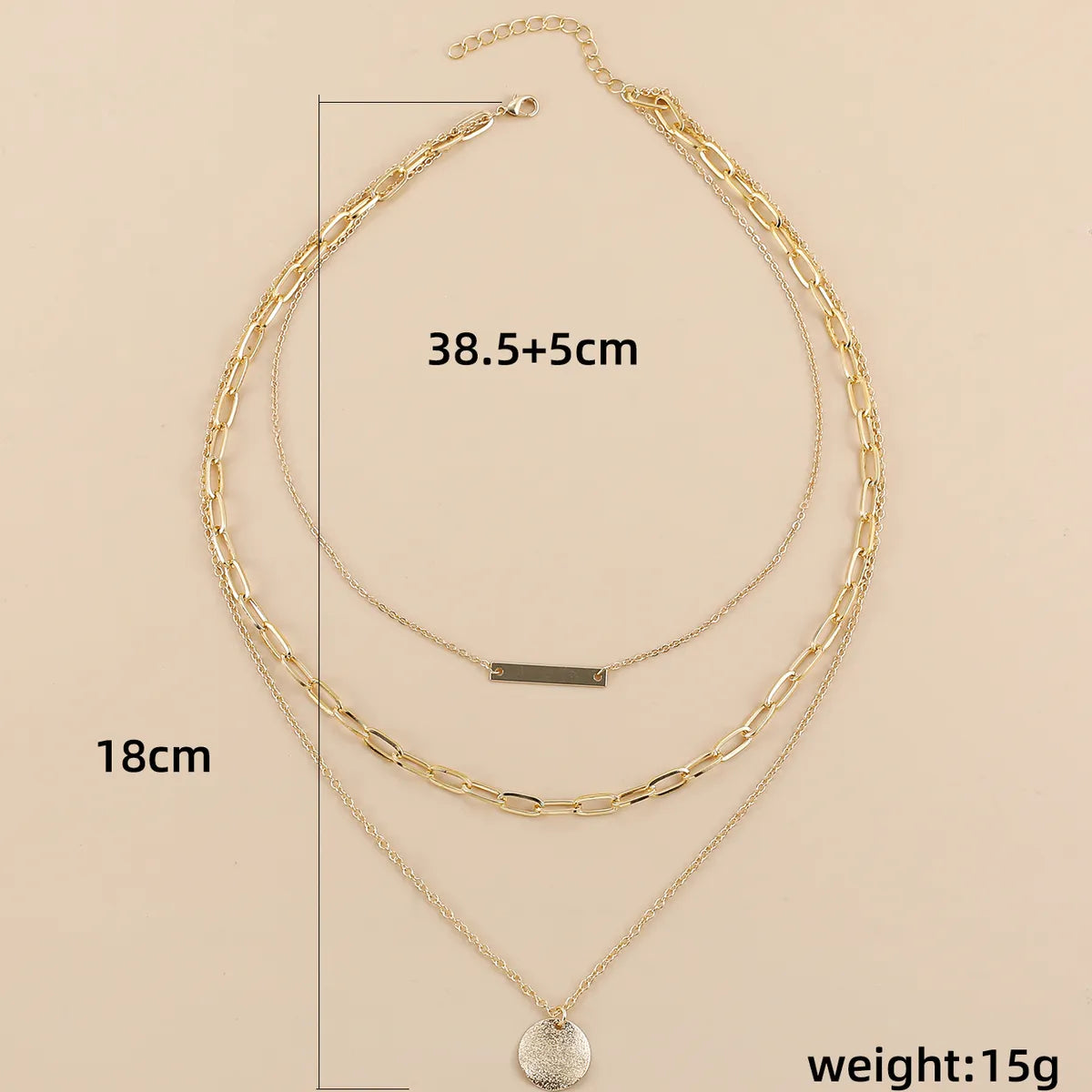 Basic Round Alloy Plating Women's Pendant Necklace 1 Piece