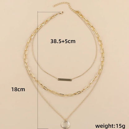 Basic Round Alloy Plating Women's Pendant Necklace 1 Piece