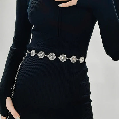 Basic Round Metal Women'S Chain Belts