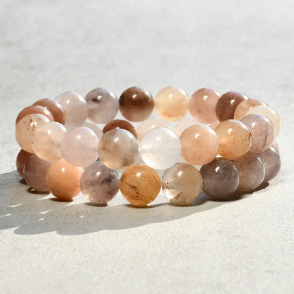 Basic Round Natural Stone Beaded Handmade Bracelets