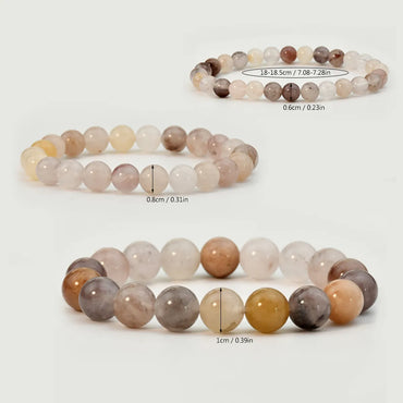 Basic Round Natural Stone Beaded Handmade Bracelets