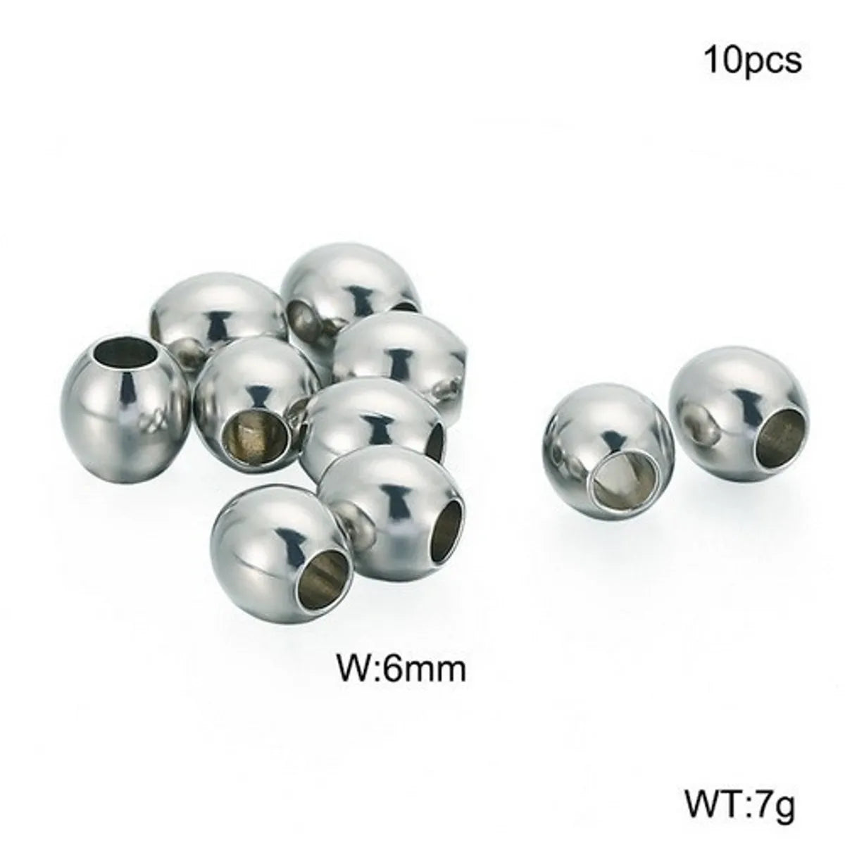 10 Pieces Stainless Steel Round