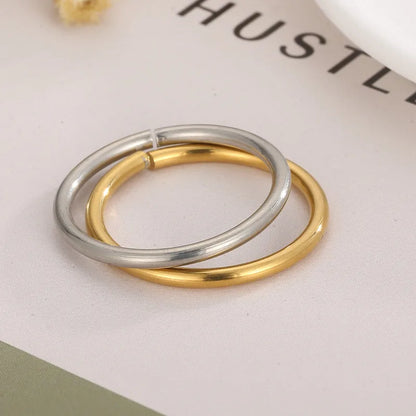 1 Piece Stainless Steel 18K Gold Plated Round