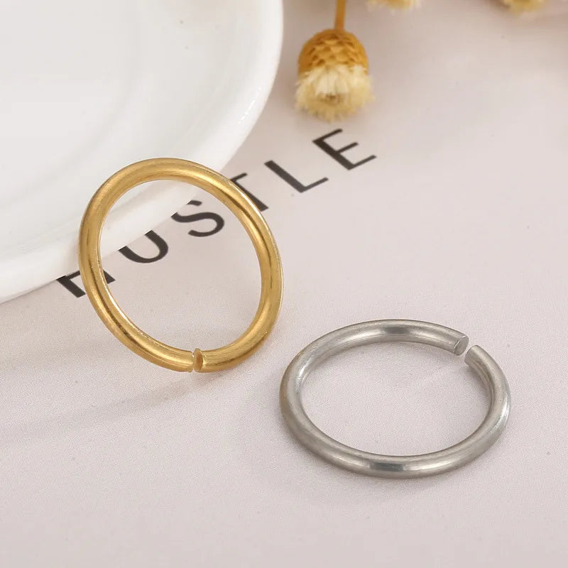 1 Piece Stainless Steel 18K Gold Plated Round