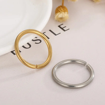 1 Piece Stainless Steel 18K Gold Plated Round