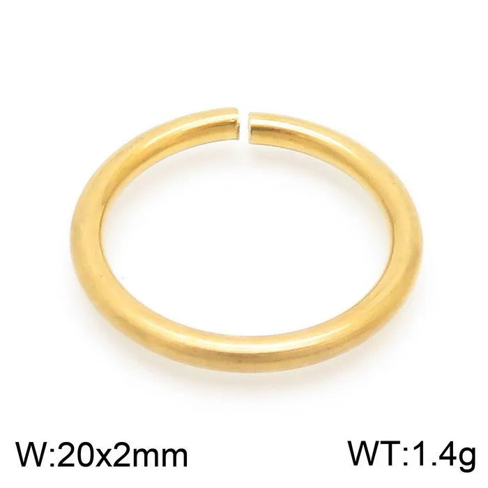 1 Piece Stainless Steel 18K Gold Plated Round