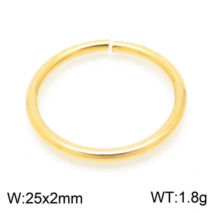 1 Piece Stainless Steel 18K Gold Plated Round