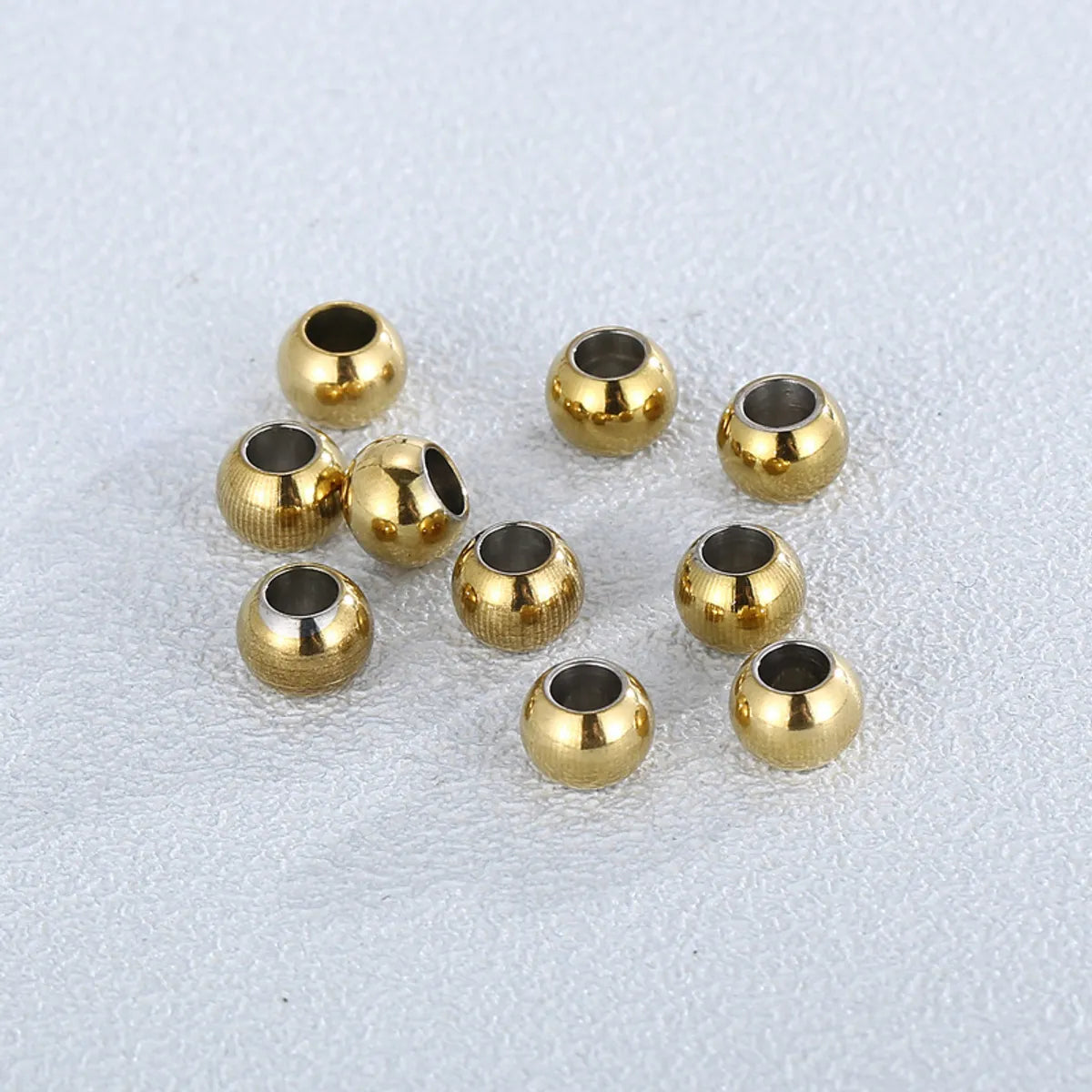 10 Pieces Stainless Steel 18K Gold Plated Round Polished Beads