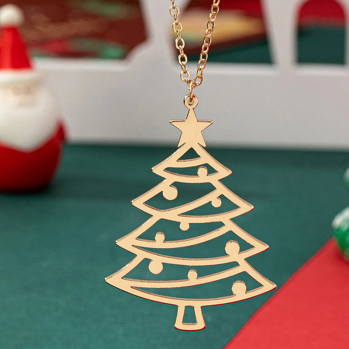 Basic Simple Style Christmas Tree Iron Wholesale Pendant Necklace