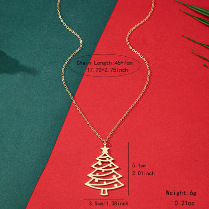 Basic Simple Style Christmas Tree Iron Wholesale Pendant Necklace