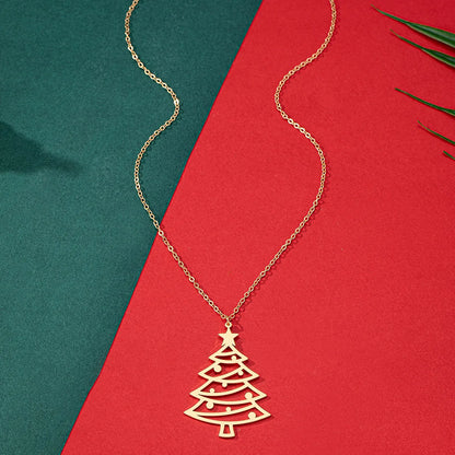 Basic Simple Style Christmas Tree Iron Wholesale Pendant Necklace