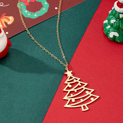 Basic Simple Style Christmas Tree Iron Wholesale Pendant Necklace