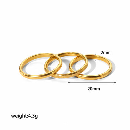 Basic Simple Style Circle Stainless Steel Plating 18k Gold Plated Rings