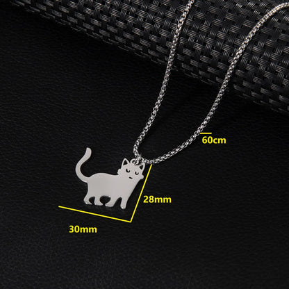 Basic Simple Style Classic Style Cat 201 Stainless Steel Unisex Pendant Necklace