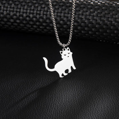 Basic Simple Style Classic Style Cat 201 Stainless Steel Unisex Pendant Necklace