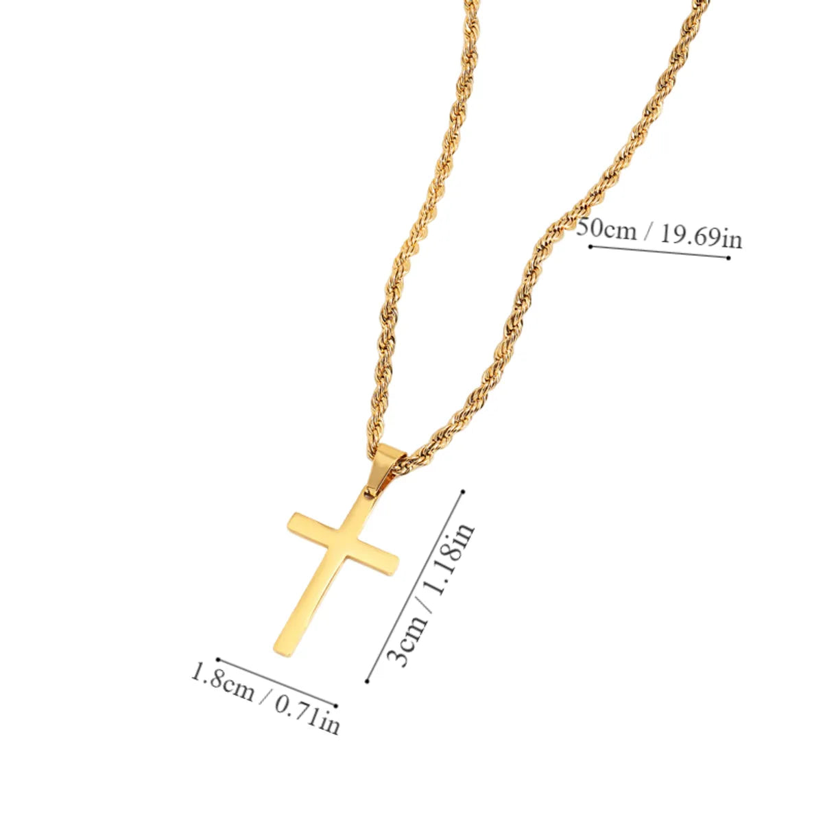 Basic Simple Style Classic Style Cross 304 Stainless Steel 18K Gold Plated Men'S Pendant Necklace