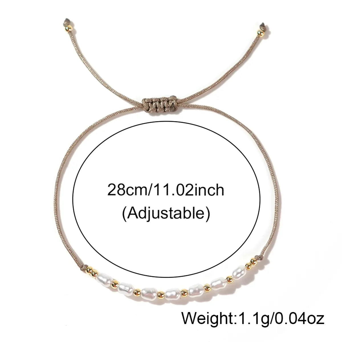 Basic Simple Style Classic Style Geometric Imitation Pearl Copper Wholesale Drawstring Bracelets