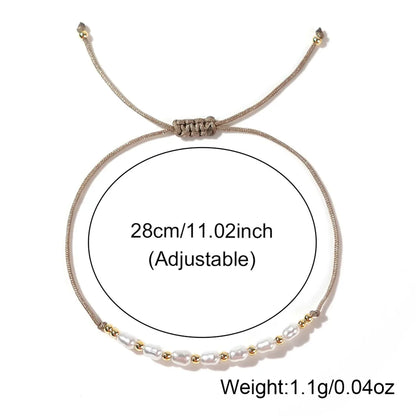 Basic Simple Style Classic Style Geometric Imitation Pearl Copper Wholesale Drawstring Bracelets