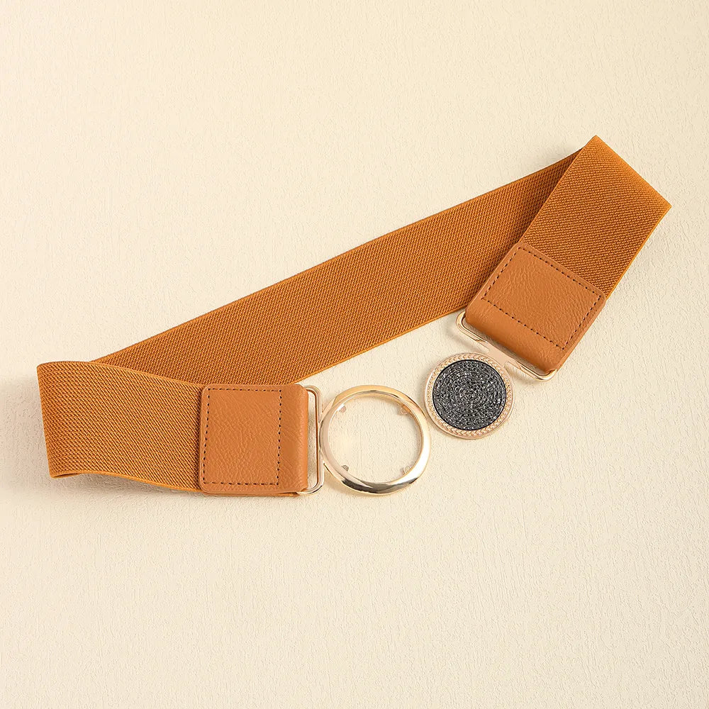 Basic Simple Style Classic Style Geometric Pu Leather Cloth Women'S Leather Belts