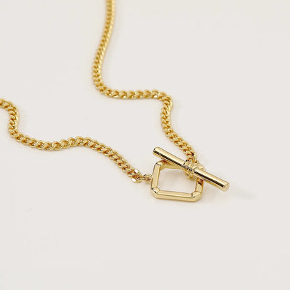 Basic Simple Style Classic Style Geometric Solid Color 16K Gold Plated White Gold Plated Copper Zinc Alloy Wholesale Pendant Necklace