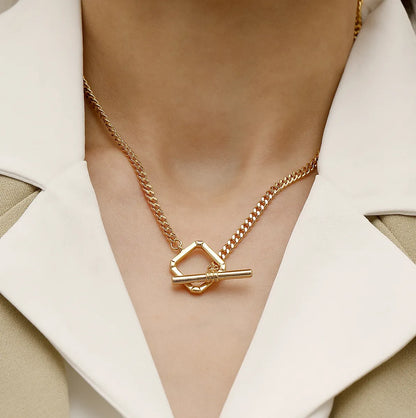 Basic Simple Style Classic Style Geometric Solid Color 16K Gold Plated White Gold Plated Copper Zinc Alloy Wholesale Pendant Necklace