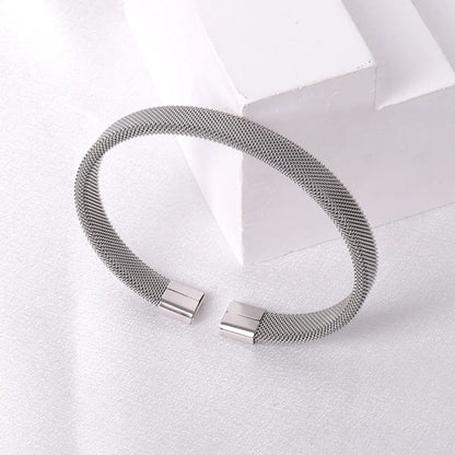 Basic Simple Style Classic Style Geometric Titanium Steel Cuff Bracelets In Bulk