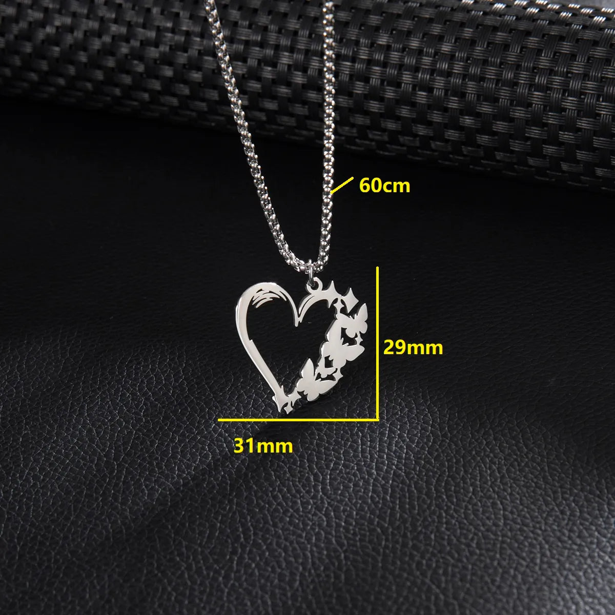 Basic Simple Style Classic Style Heart Shape 201 Stainless Steel Unisex Pendant Necklace