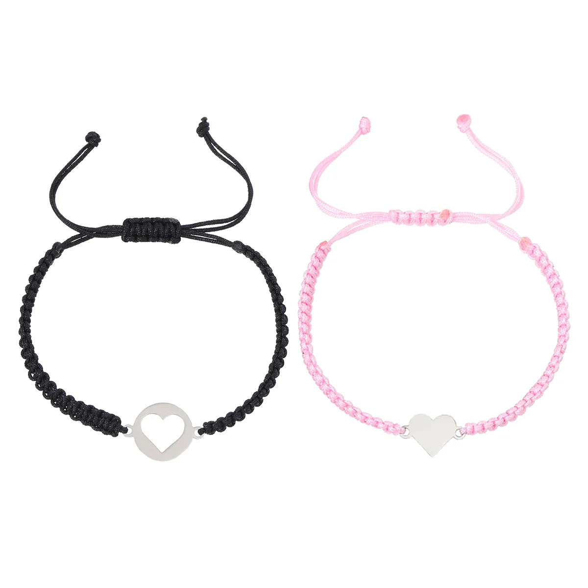 Basic Simple Style Classic Style Heart Shape 304 Stainless Steel Nylon Couple Bracelets