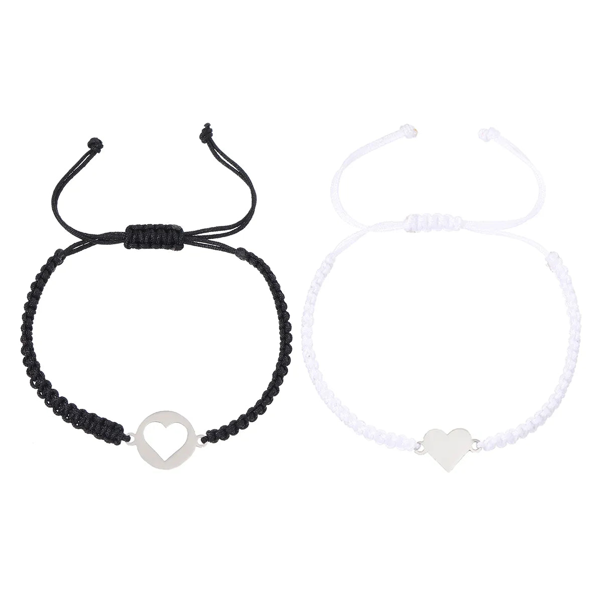 Basic Simple Style Classic Style Heart Shape 304 Stainless Steel Nylon Couple Bracelets