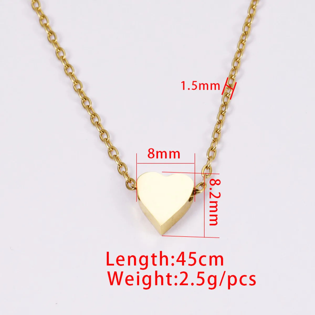 Basic Simple Style Classic Style Heart Shape Stainless Steel Plating Pendant Necklace